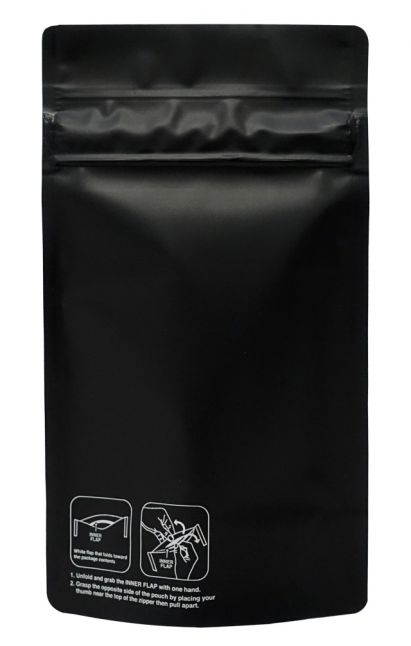 1/4oz Child Resistant Stand Up Pouches - Satin Black