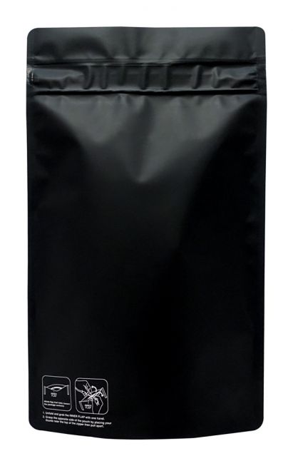 1oz Child Resistant Stand Up Pouches - Satin Black