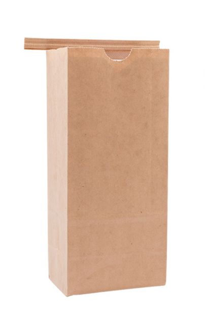 2LB Tin Tie Natural Kraft Paper Bags With Poly Liner
