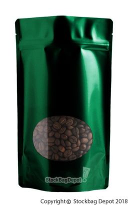 8oz Poly SUZP with Oval Window - Green (Valve)